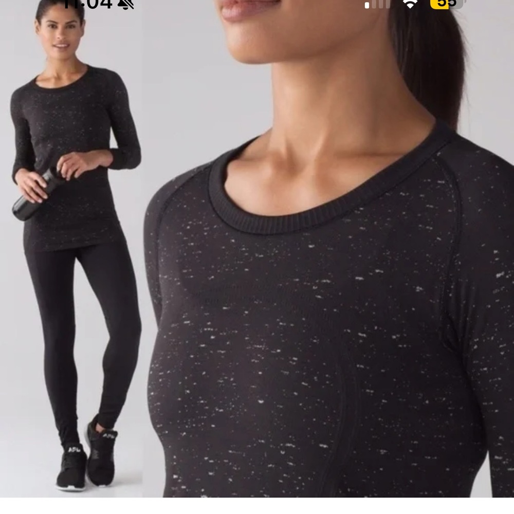 Lululemon black speckle long sleeve swiftly
